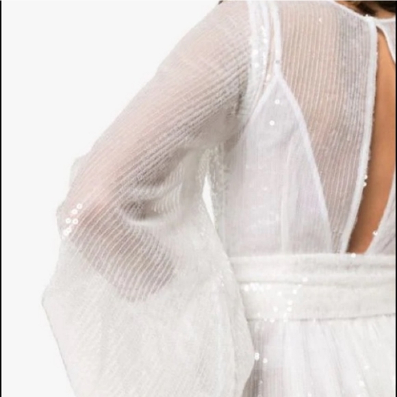 Staud Pearl Clear Sequin Maxi Belted Dress S - Picture 5 of 11